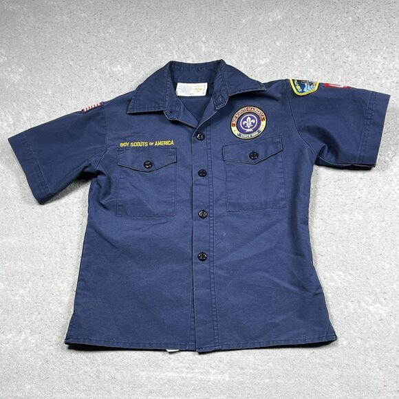 Boy Scouts of America Uniform Shirt Size Youth Small Blue Shirt Cub Scouts - Picture 1 of 12